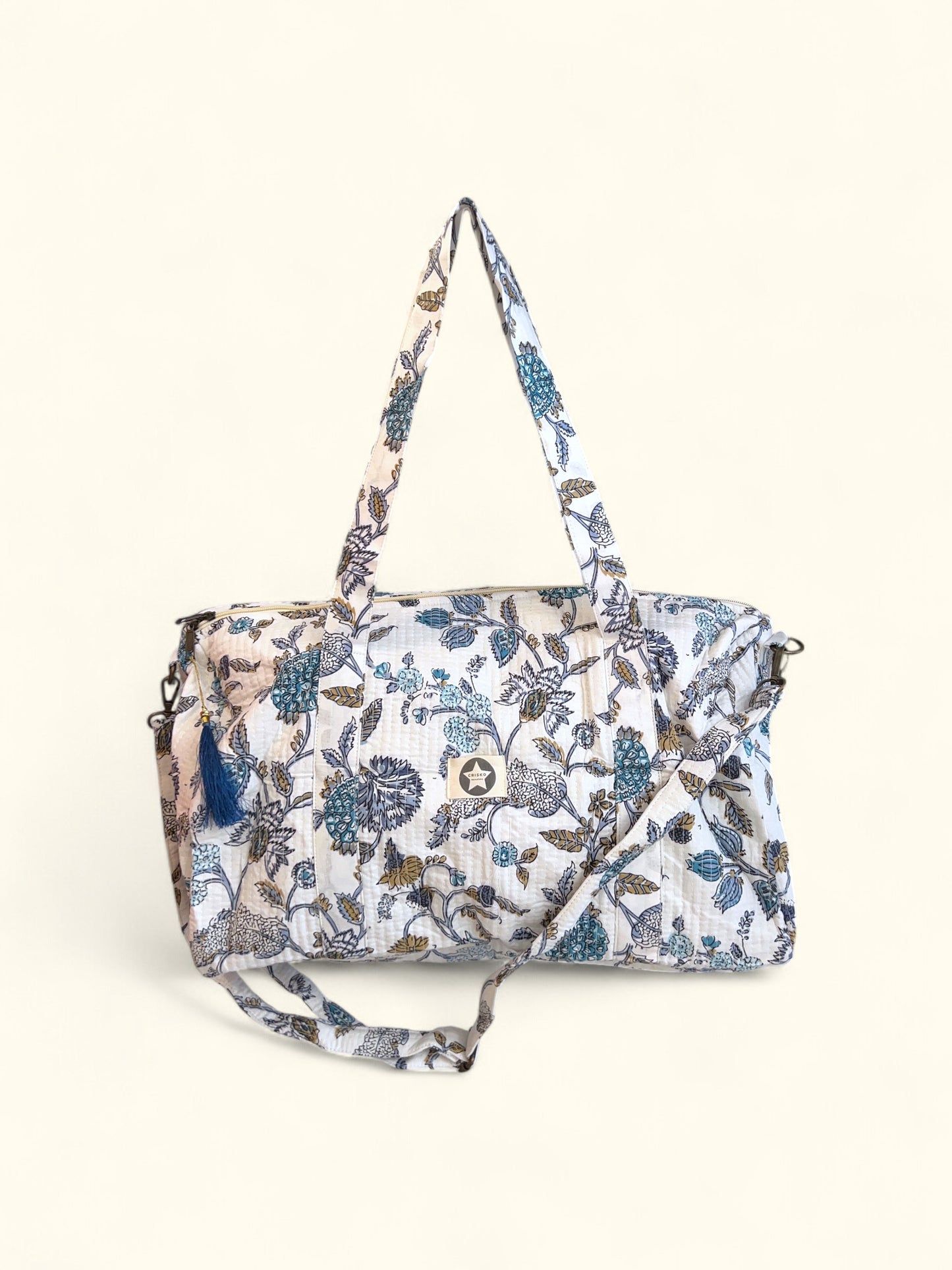 BOLSA FIN DE SEMANA INDIA AZUL Y CRUDA