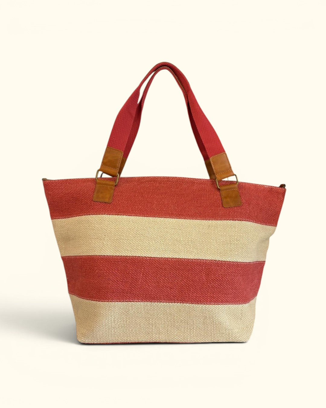 BOLSO SUSANA RAYAS ROJO Y CRUDO