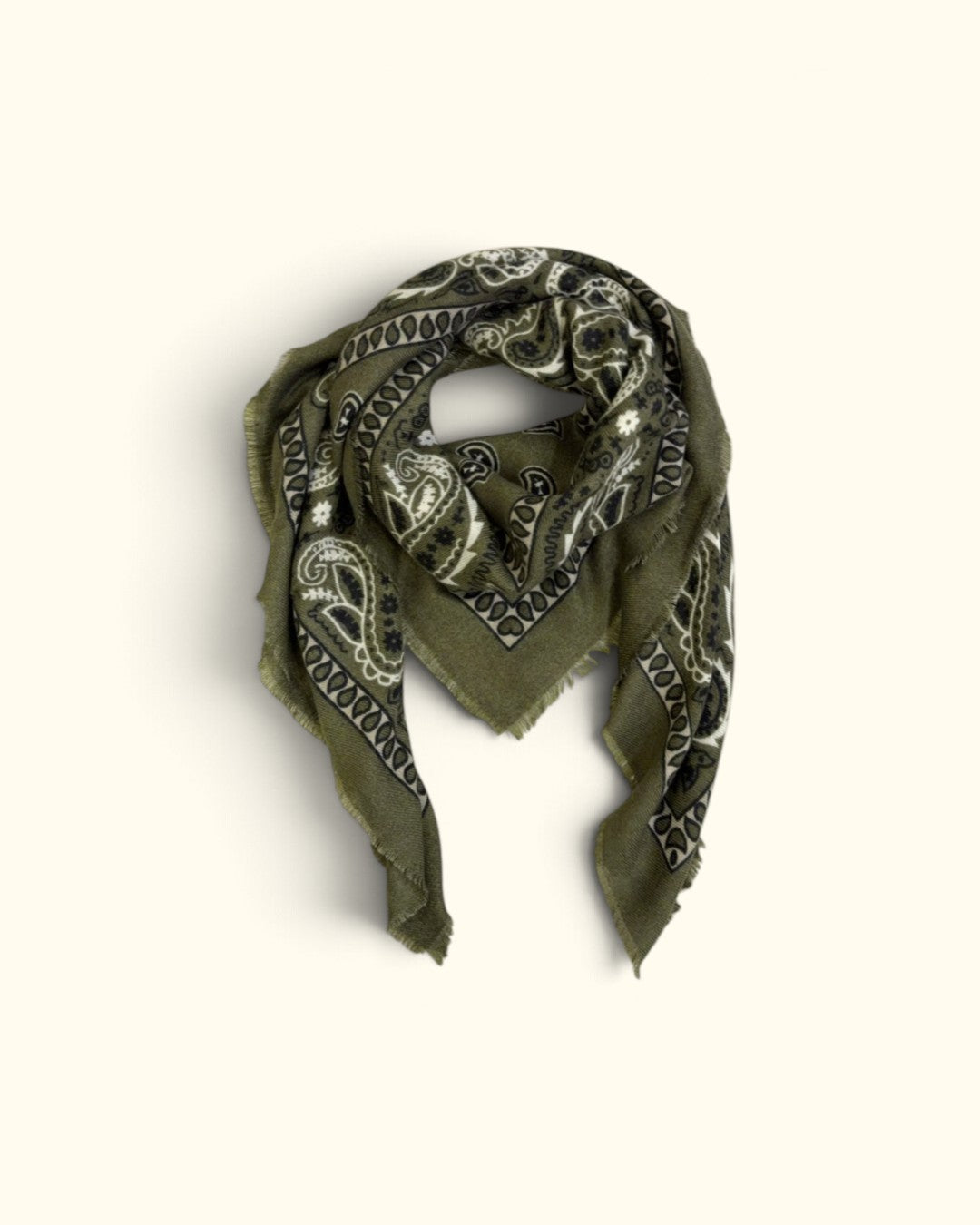 FOULARD PAISLEY VERDE KAKI
