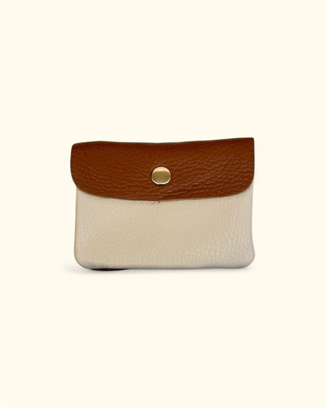 MONEDERO CARLOTA MARRÓN Y CRUDO