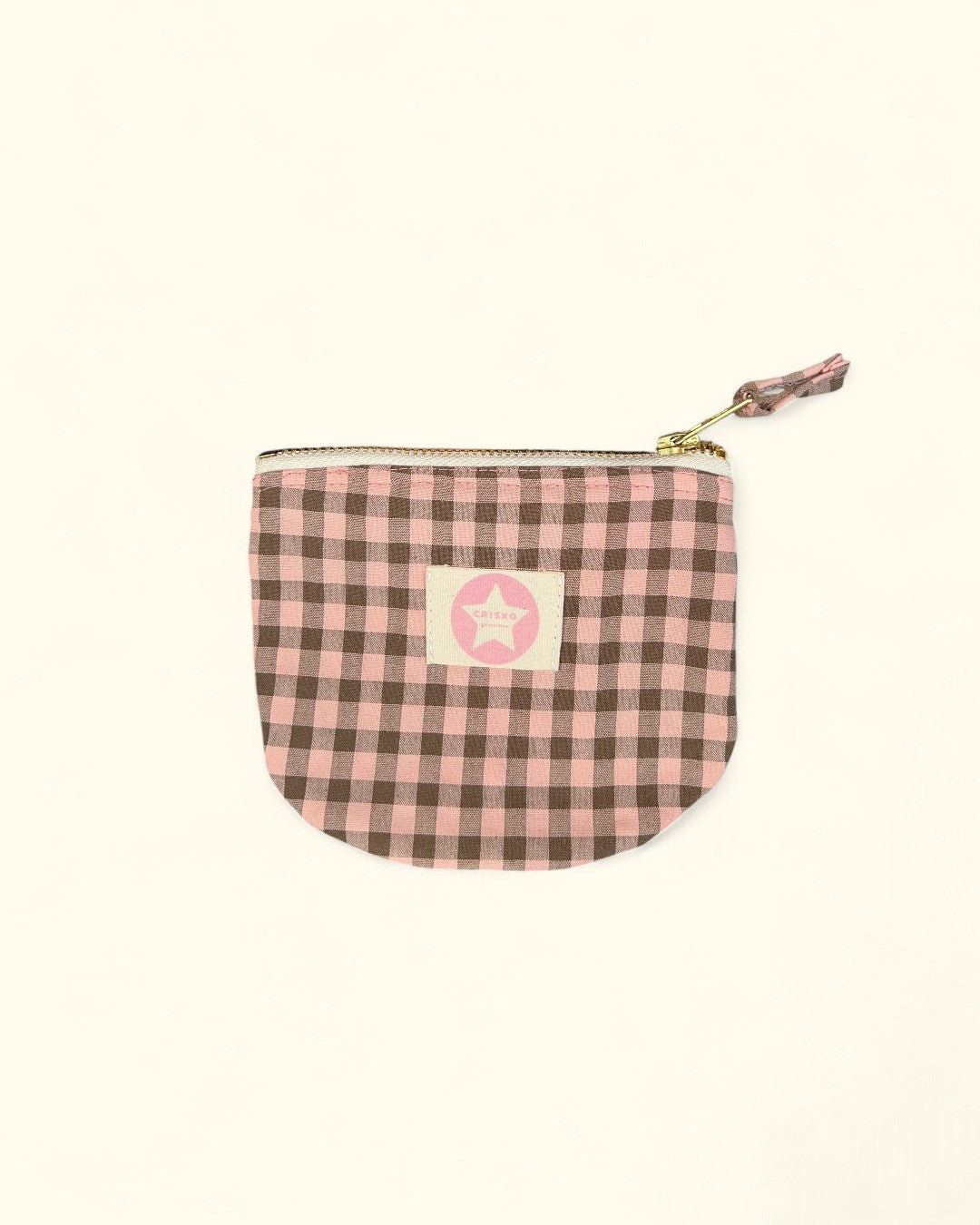 MONEDERO CUADROS ROSA Y VERDE KHAKI