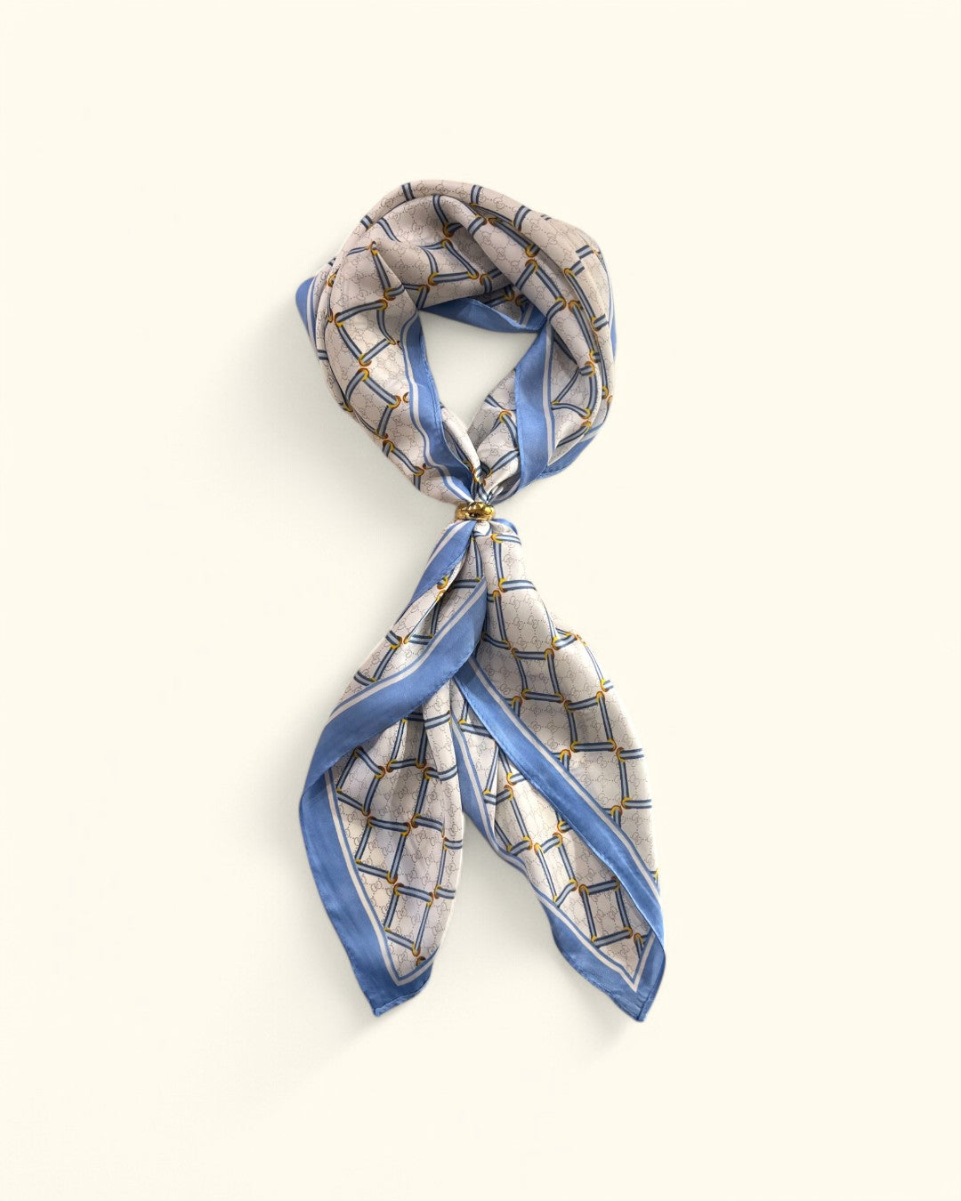 PAÑUELO AZUL CIELO Y CRUDO