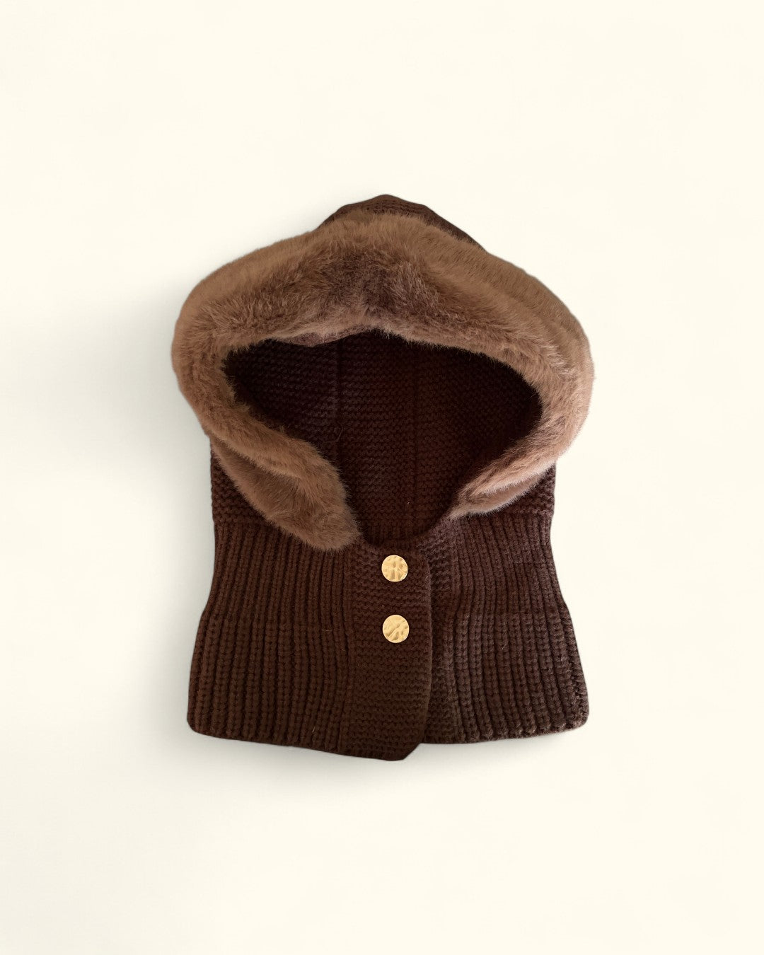 BALACLAVA CONTORNO DE PELO CHOCOLATE