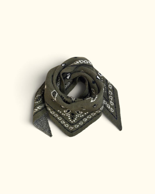 BANDANA DE PICO ESTAMPADA VERDE KHAKI PEQUEÑA