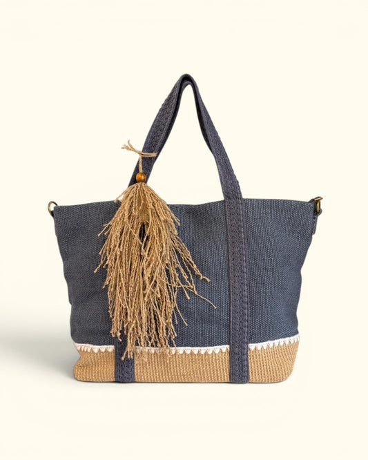 BOLSO SUSANA AZUL Y BEIGE