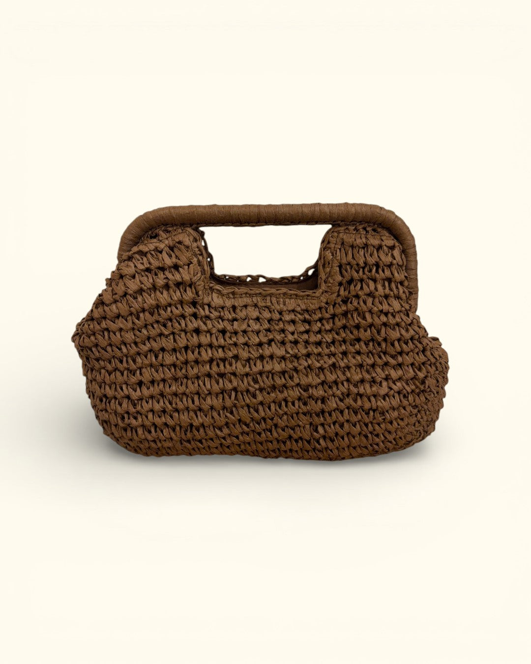 Bolso 'LLÁMAME' mimbre chocolate