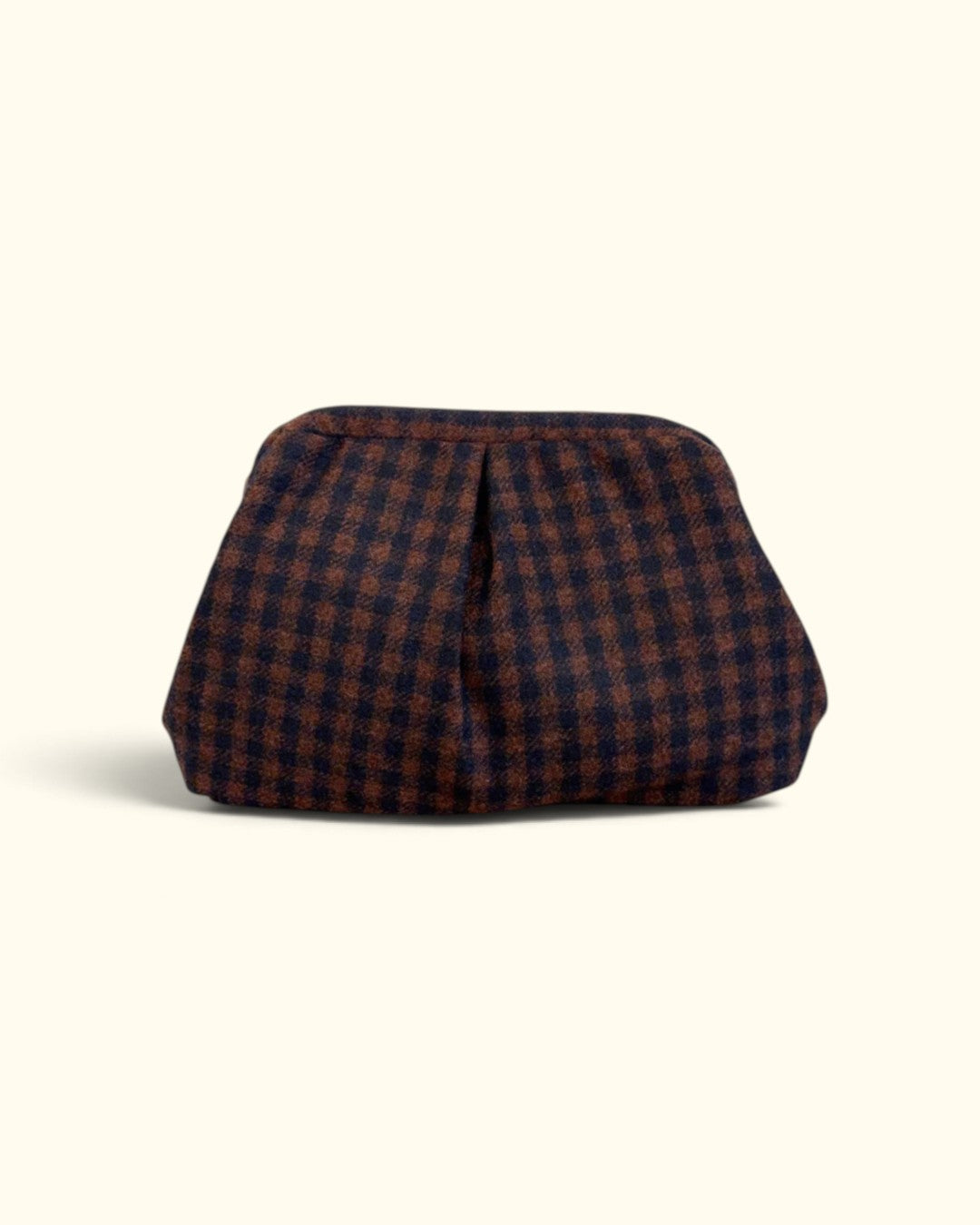 BOLSO JULI CUADRO VICHY MARRÓN Y AZUL