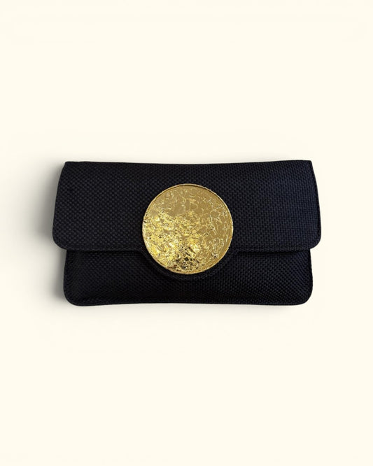 BOLSO PARIS NEGRO Y DORADO