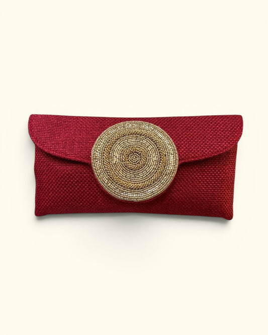 BOLSO PARIS ROJO Y DORADO