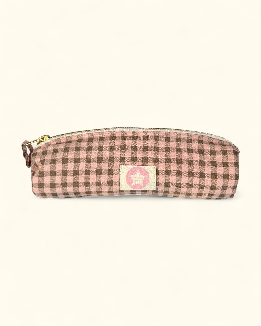 ESTUCHE CUADROS ROSA Y VERDE KHAKI