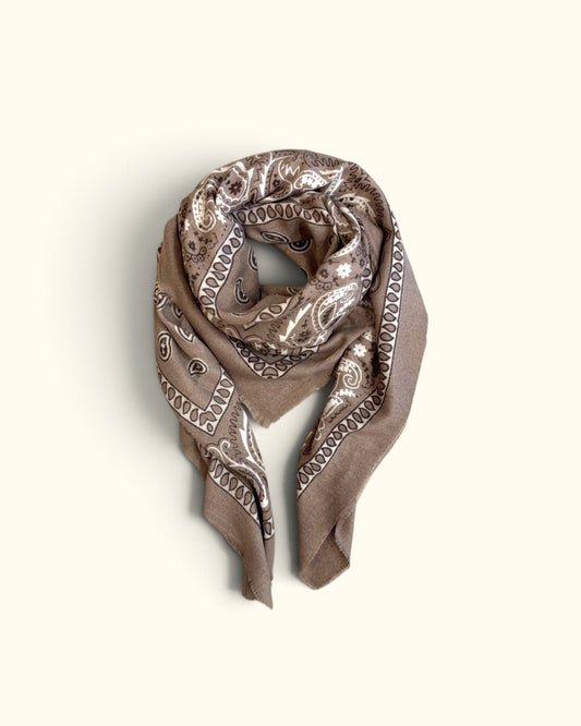 FOULARD PAISLEY TAUPE