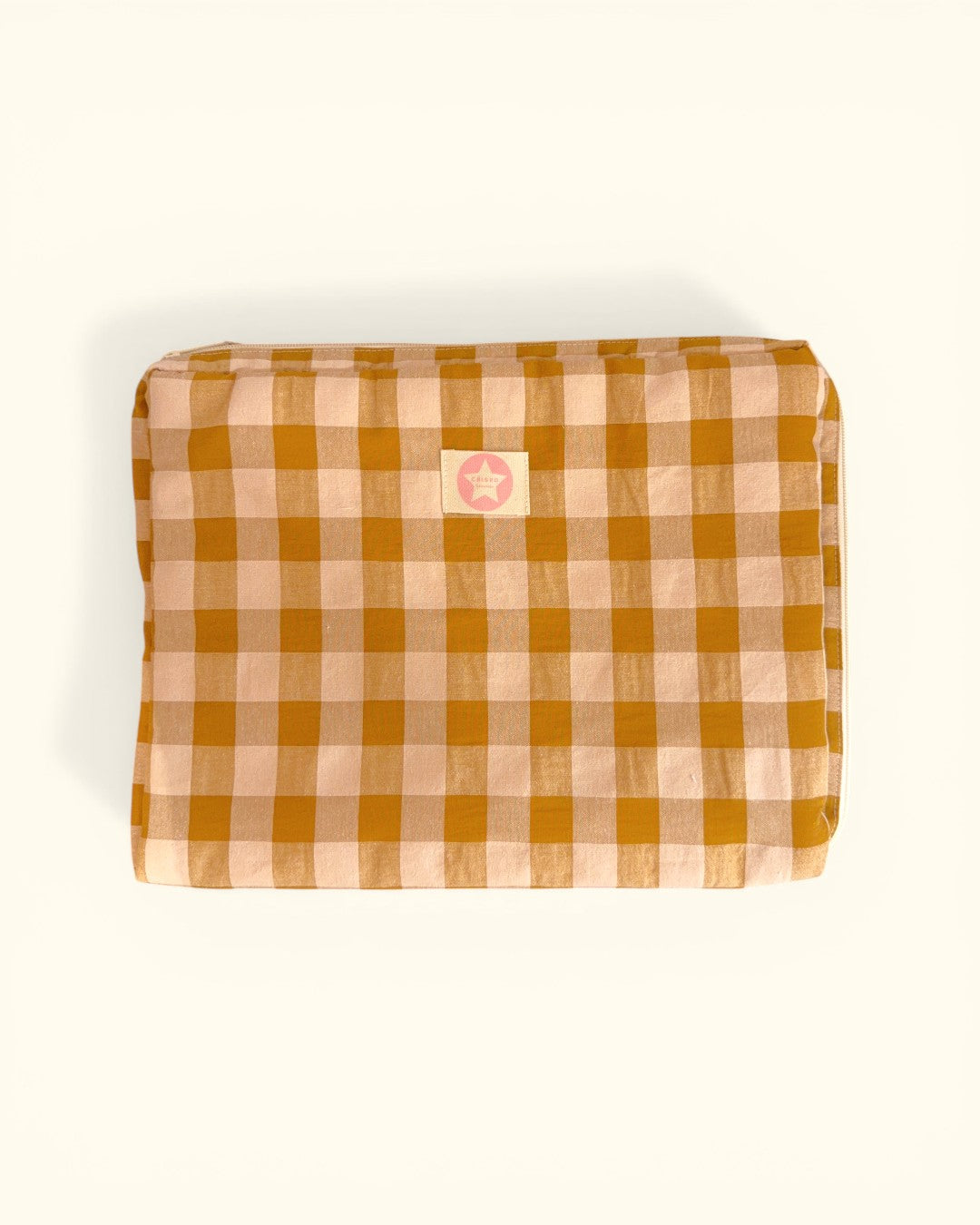 FUNDA DE ORDENADOR MOSTAZA Y ROSA