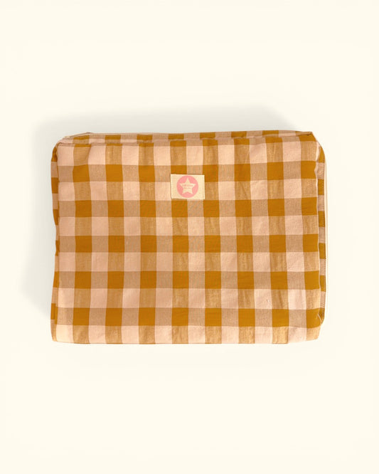 FUNDA DE ORDENADOR MOSTAZA Y ROSA