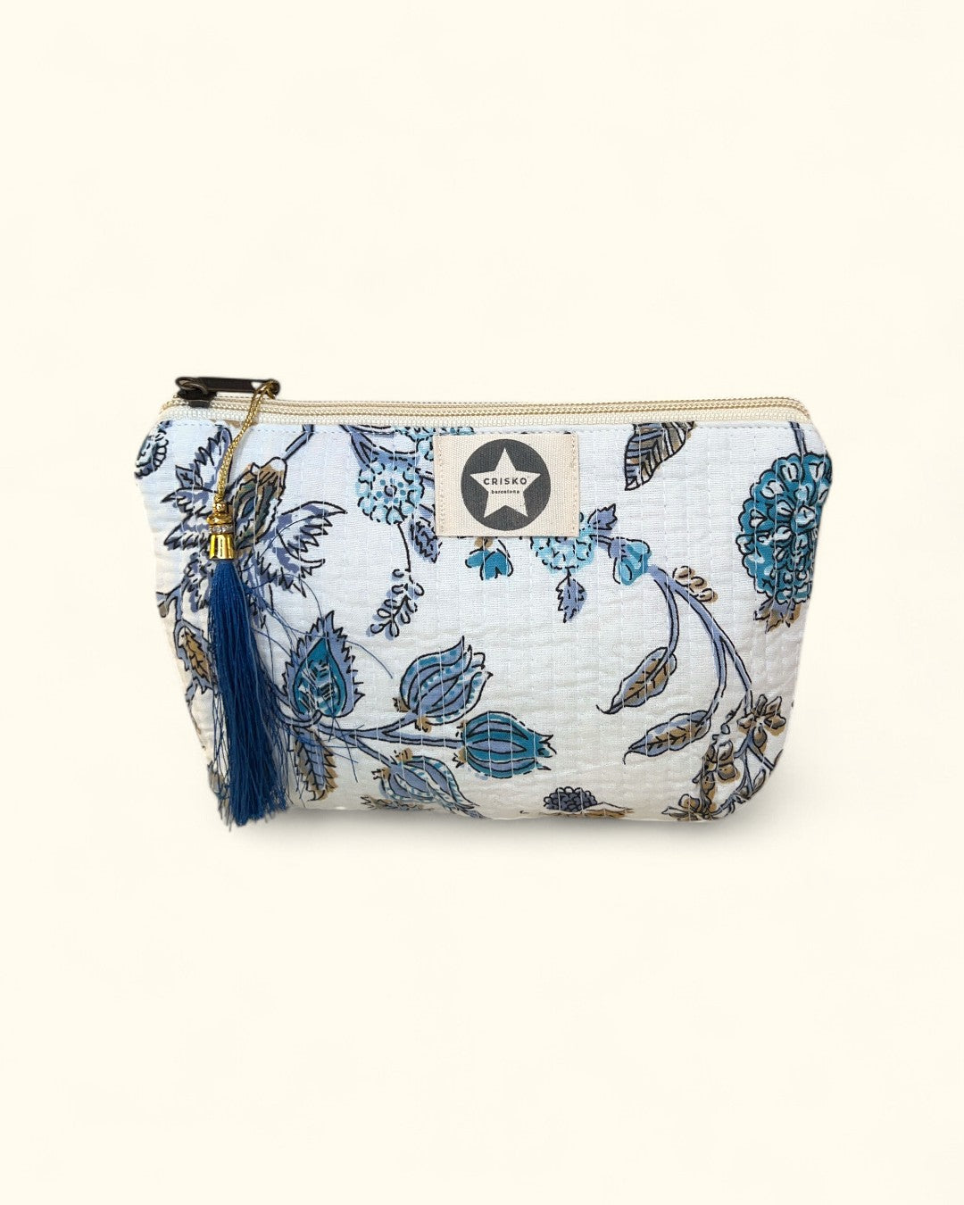 NECESER CUADRADO INDIA CRUDO Y AZUL