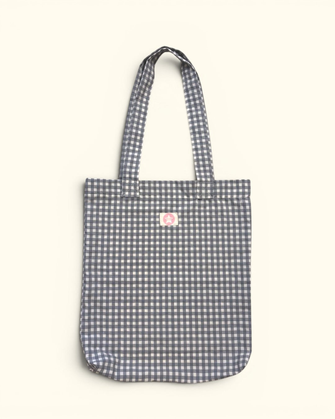 BOLSO TOTE BAG CUADRO VICHY GRIS