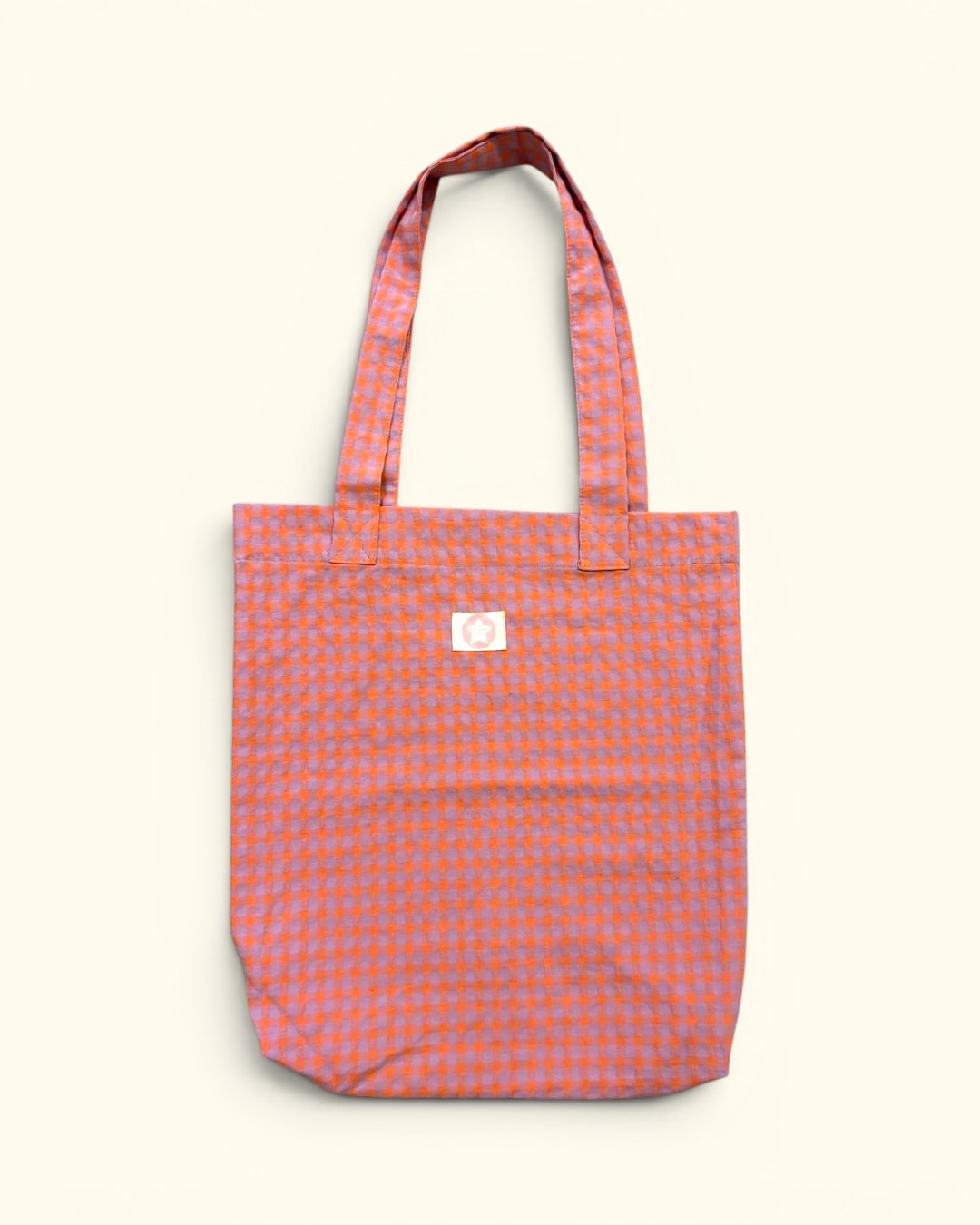 BOLSO TOTE BAG CUADRO VICHY SALMÓN