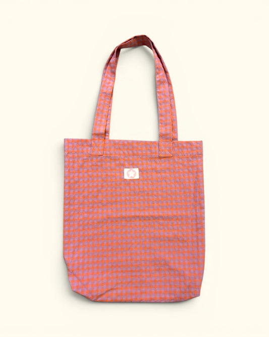 BOLSO TOTE BAG CUADRO VICHY SALMÓN